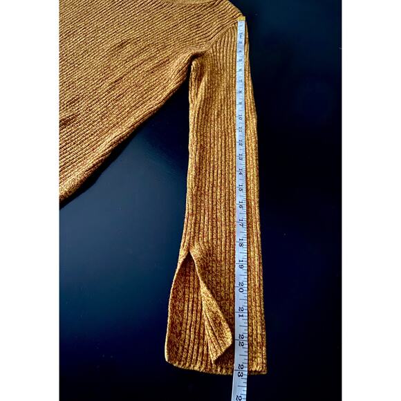 H&M Mustard Yellow/Brown Speckled Pullover Sweater sz S - Picture 11 of 13